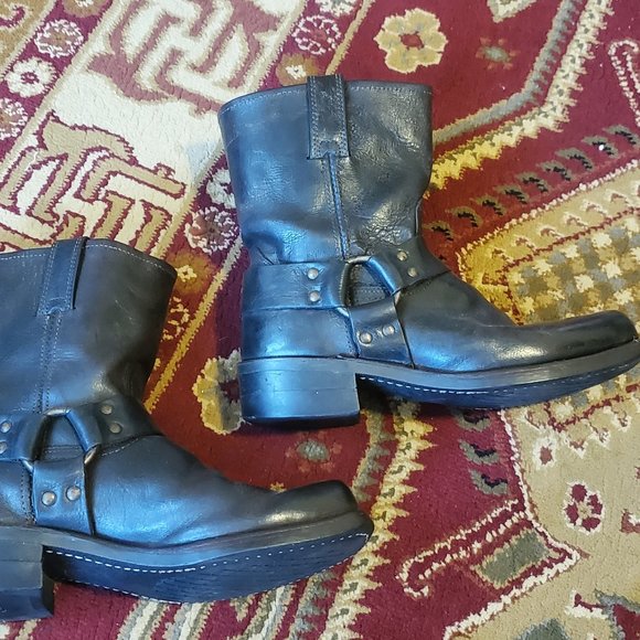 FRYE MENS 8R HARNESS BROWN CHOCOLATE LEATHER BOOTS Mens size 8.5 - Motorcycle - Picture 4 of 9